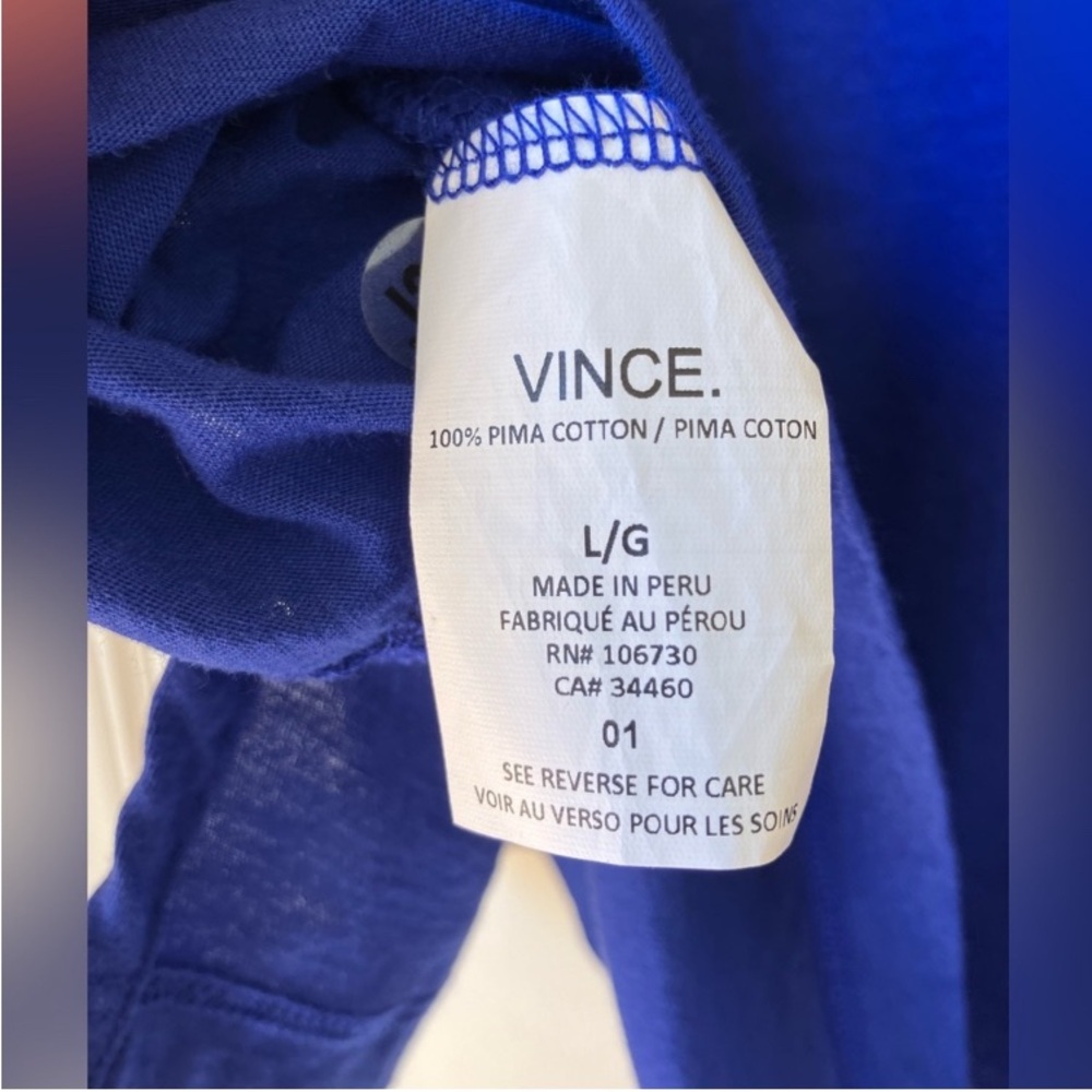 Vince Essentials V Neck Tee Royal Blue L - Picture 5 of 7